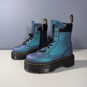 Dr. Martens‎ Jadon HDW II Iridescent Blue Platform Boots Womens 5 Mens 4